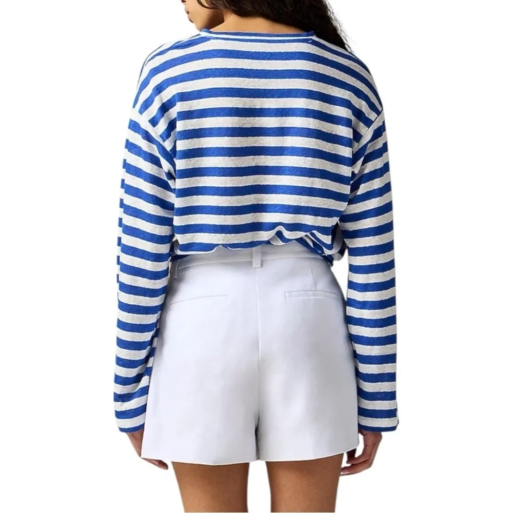 J Crew White Lucia Short in Stretch Linen Blend Womens Size 12